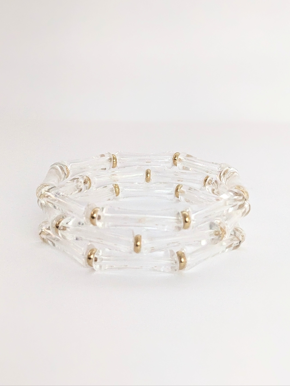 Clear Beaded Stretch Bracelets